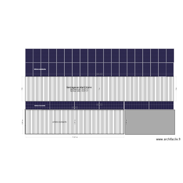 facade ouest abattoir. Plan de 0 pièce et 0 m2