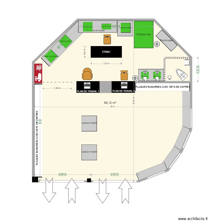 frouard4. Plan de 1 pièce et 58 m2