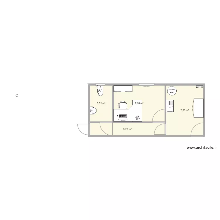 extension. Plan de 4  et 22 m²