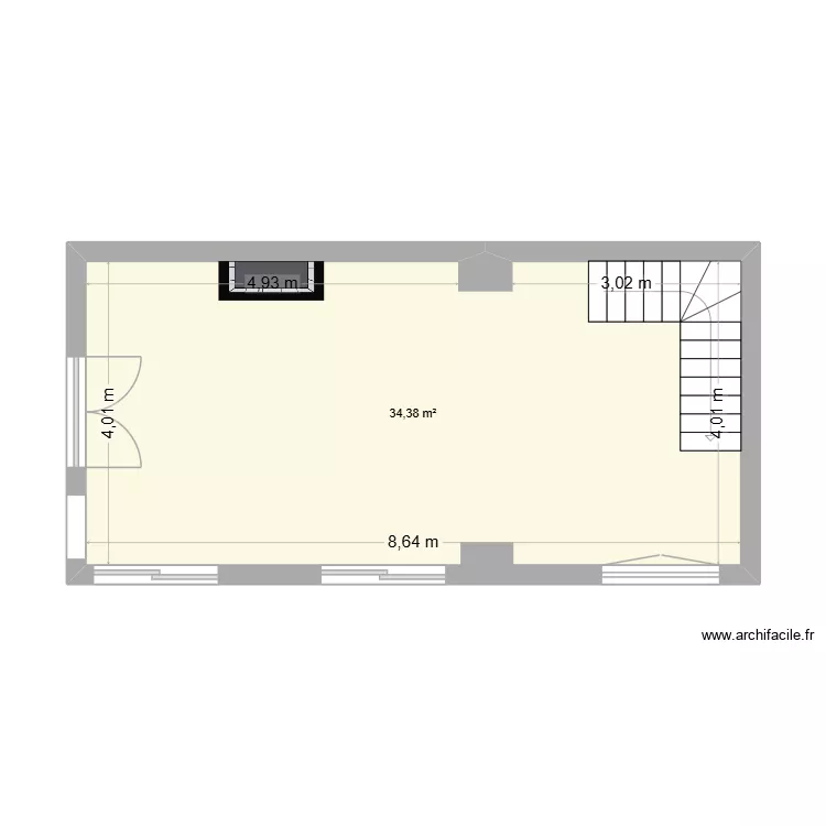 Salle à manger. Plan de 1 et 34 m² Salle à manger. Plan de 1 et 34 m²