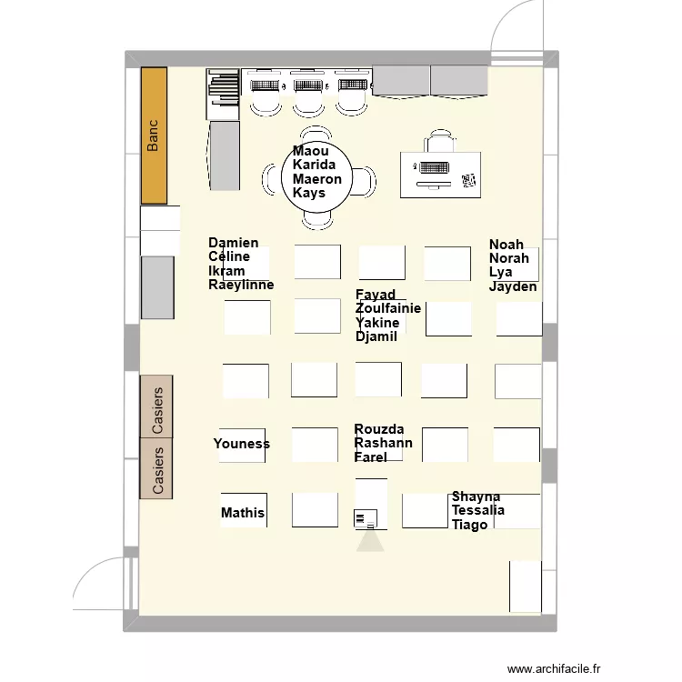 Classe P2 - 6 groupes de 3-4 HOMO moins les EBP. Plan de 