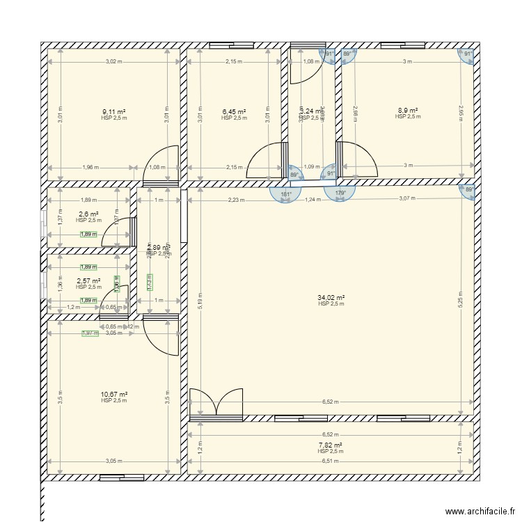 plan papa. Plan de 10 pièces et 88 m2