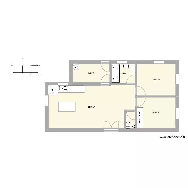 meh. Plan de 5  et 65 m²