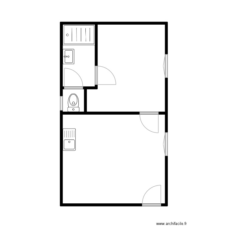 Monttessuy. Plan de 4 pièces et 33 m2