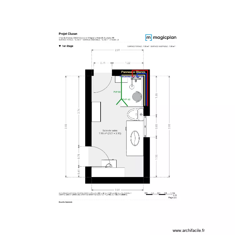 Plan Projet  Cluzant. Plan de 
