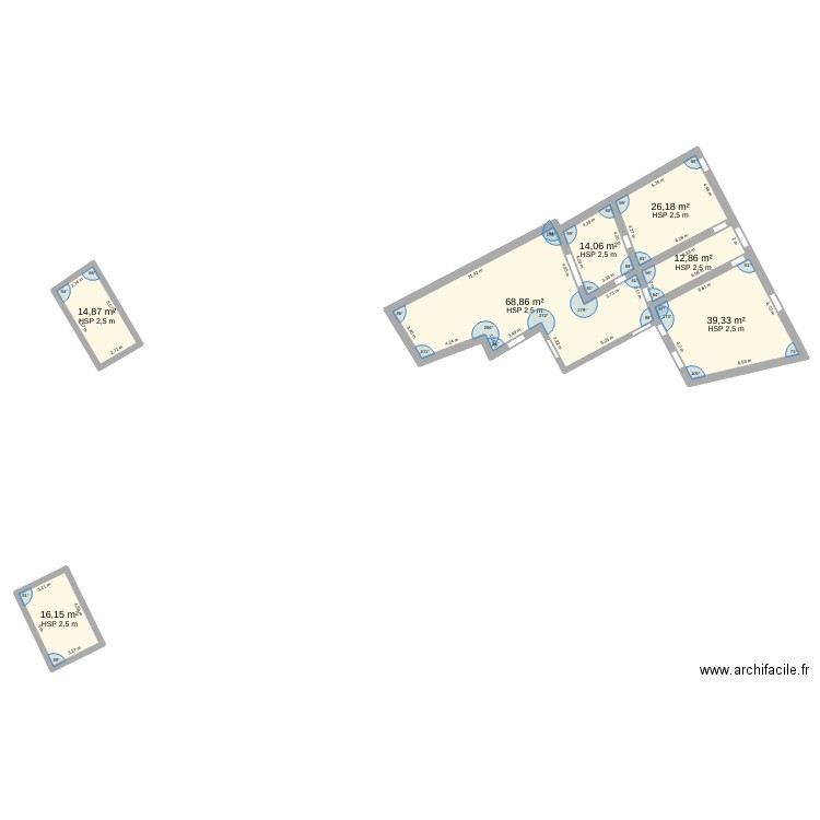 CHALLAIN 2. Plan de 7 pièces et 192 m2