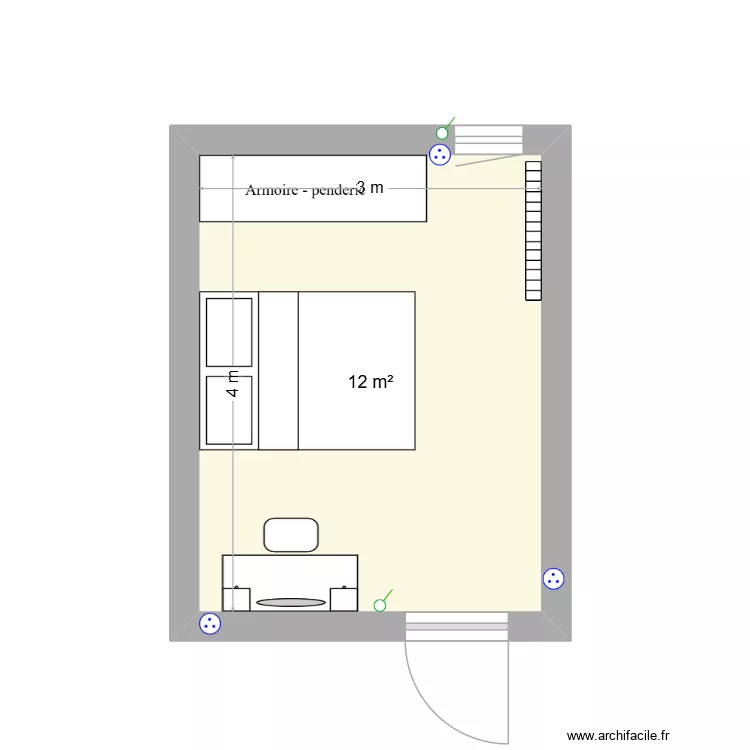 Chambre Alice. Plan de 