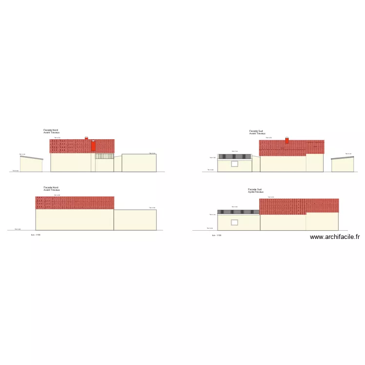 plan facades nord et sud. Plan de 