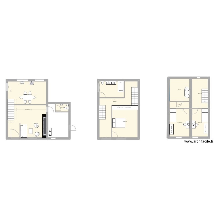Maison 2. Plan de 9 pièces et 132 m2