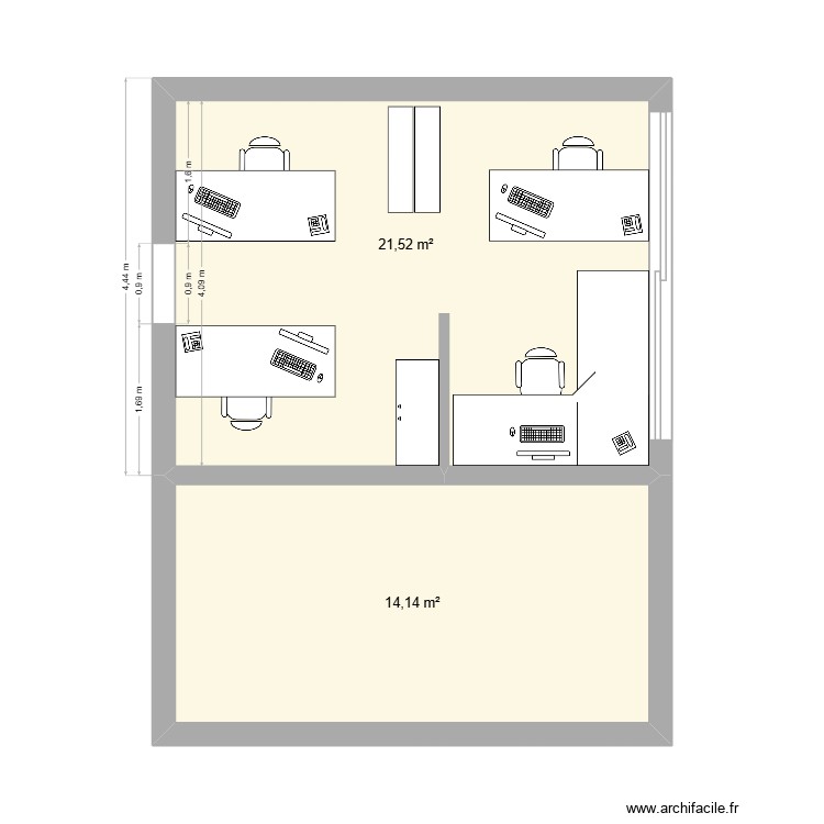 bureau 3x8. Plan de 0 pièce et 0 m2