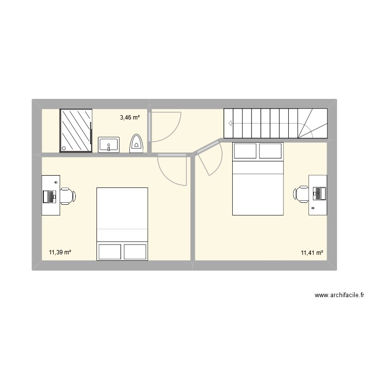 H402 - 2EME - SDD bis. Plan de 4 pièces et 31 m2