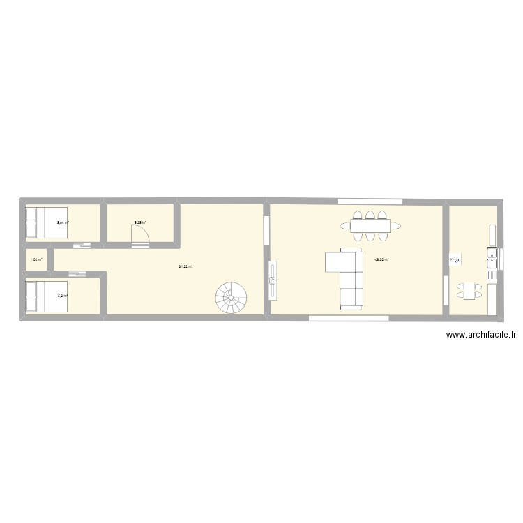 plan 2. Plan de 6 pièces et 98 m2