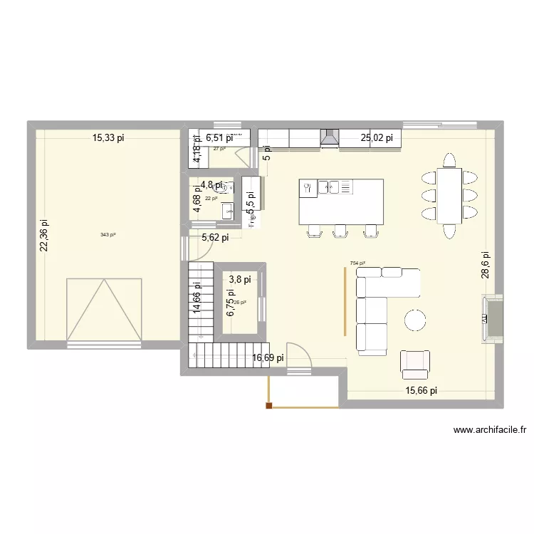 teste 2. Plan de 5  et 113 m²