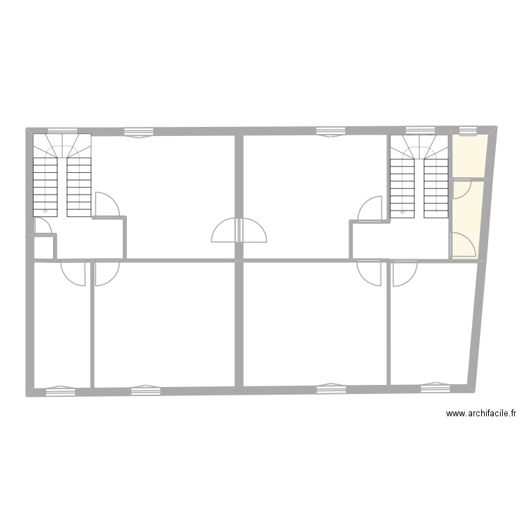 maison 2eme étage. Plan de 2 pièces et 4 m2