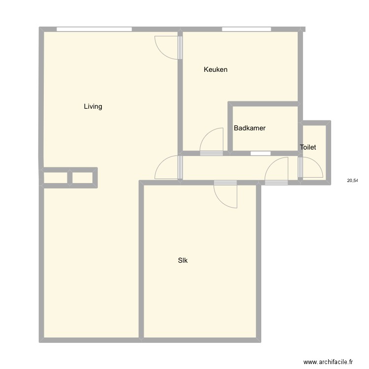 Guido Gezellestraat 47 - app. 1e verdieping. Plan de 8 pièces et 82 m2