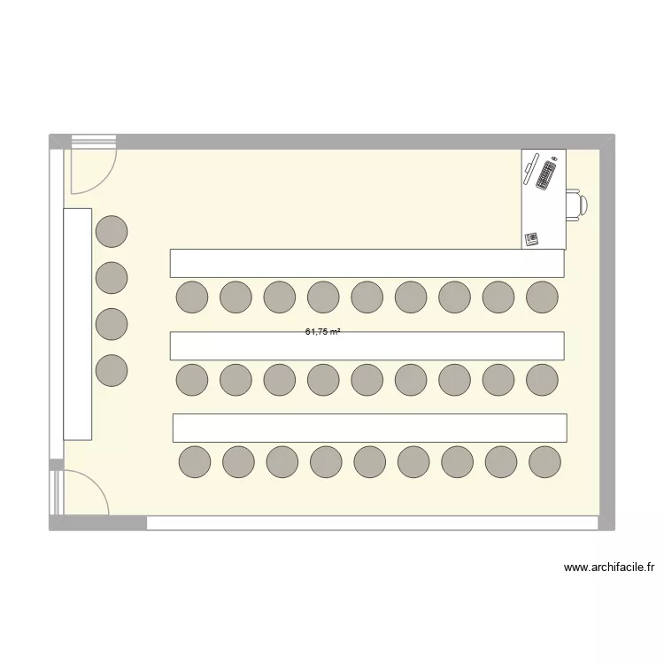 Salle 123 chantier. Plan de 1 Pièce et 62 m² Salle 123 chantier. Plan de 1 Pièce et 62 m²