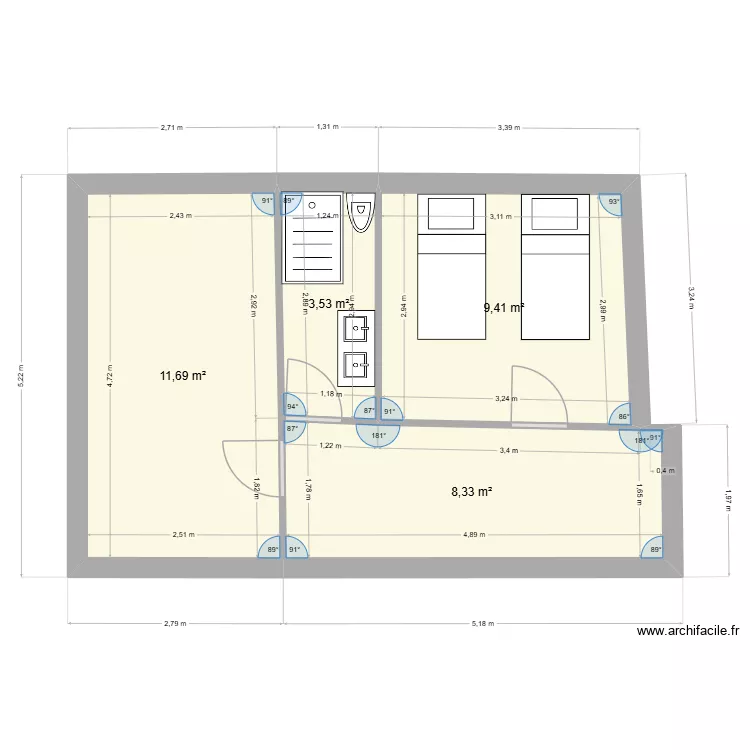 GITE MAISON. Plan de 4 et 33 m² GITE MAISON. Plan de 4 et 33 m²