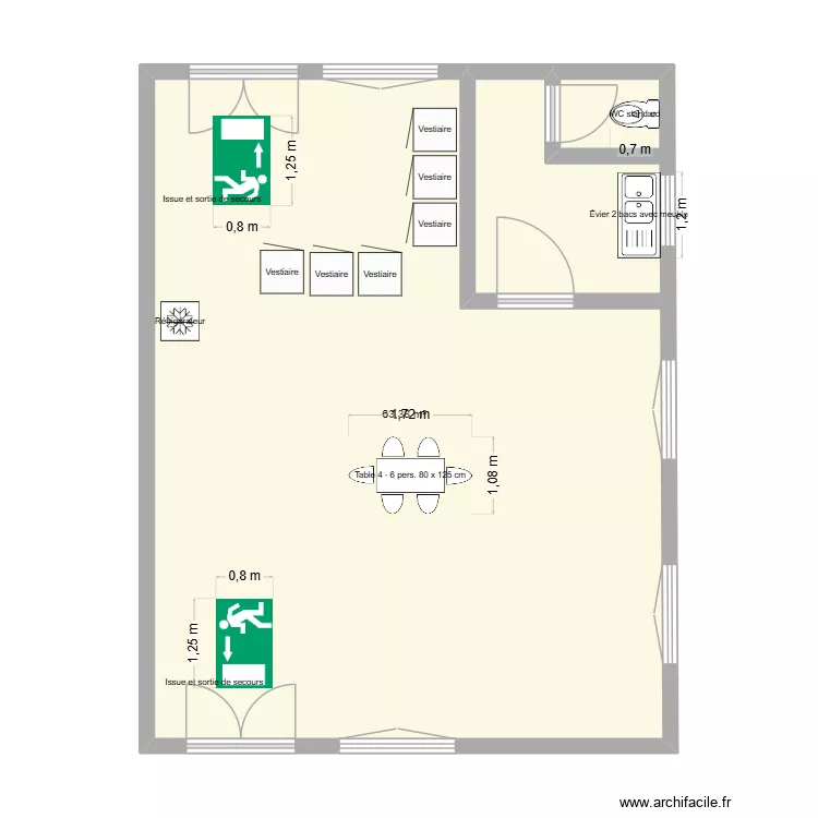 base vie Lavaqueresse. Plan de 1  et 63 m²