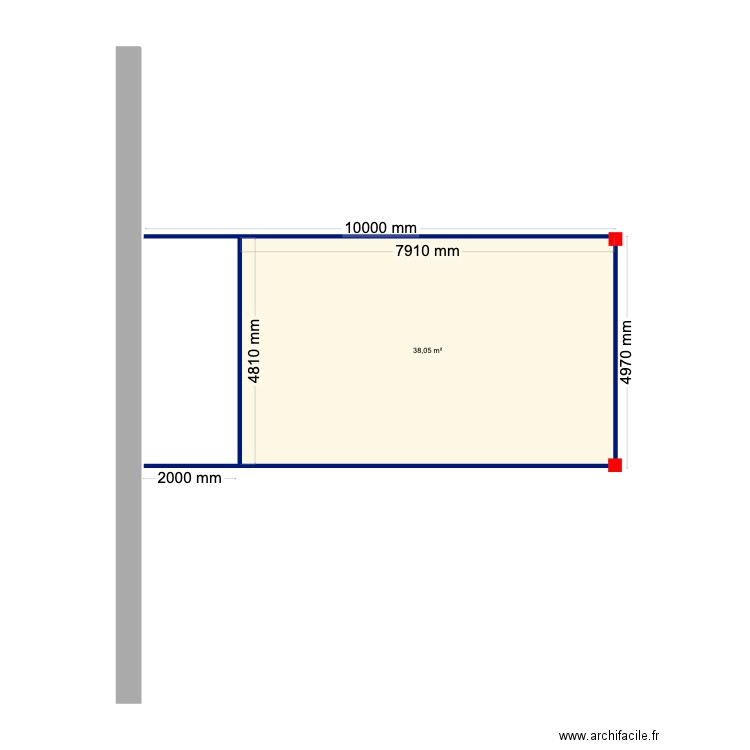 Paul immo. Plan de 1 pièce et 38 m2