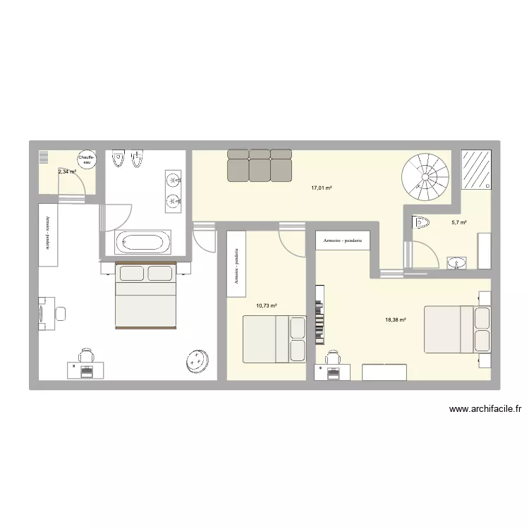 loing 1er etage. Plan de 5 et 54 m² loing 1er etage. Plan de 5 et 54 m²