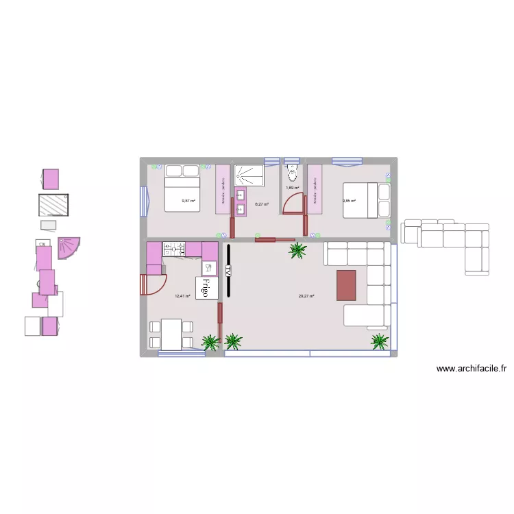 plan De filippo 6. Plan de 6 Pièces et 69 m² plan De filippo 6. Plan de 6 Pièces et 69 m²