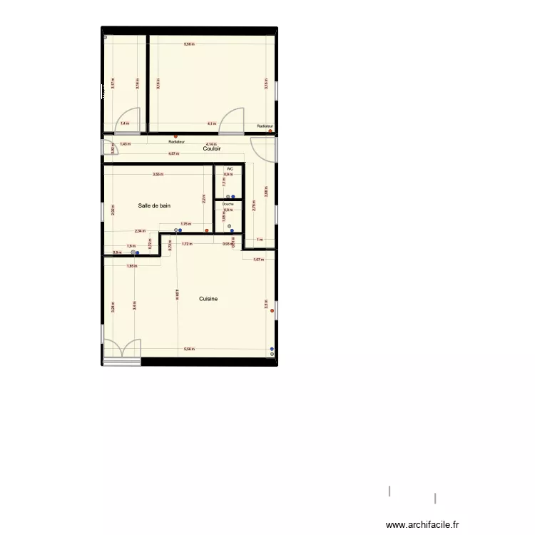 Quéliac - plan final conduite - sortie de tubes. Plan de 6 et 57 m² Quéliac - plan final conduite - sortie de tubes. Plan de 6 et 57 m²