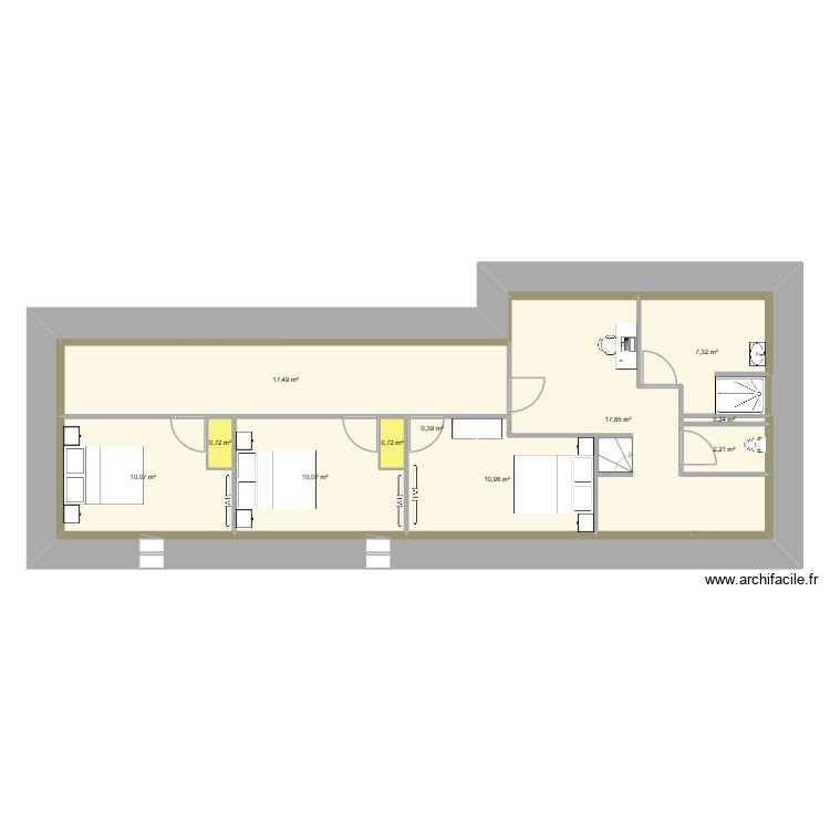 LE BOUTEILLER ETAGE V1. Plan de 0 pièce et 0 m2
