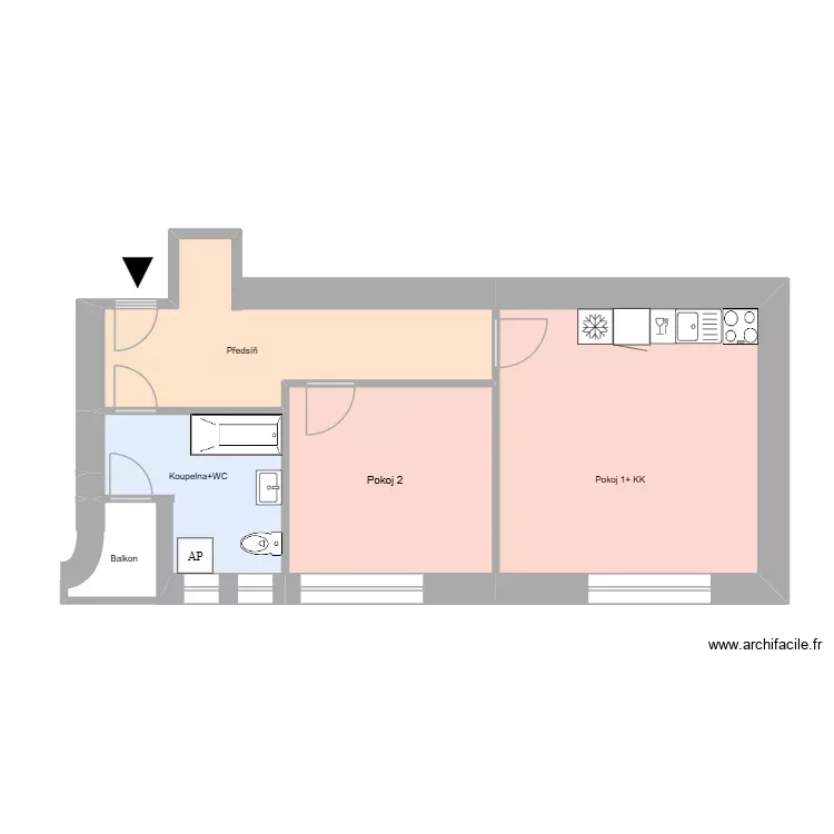 Nadační 488 byt 4. Plan de 4 Pièces et 46 m² Nadační 488 byt 4. Plan de 4 Pièces et 46 m²