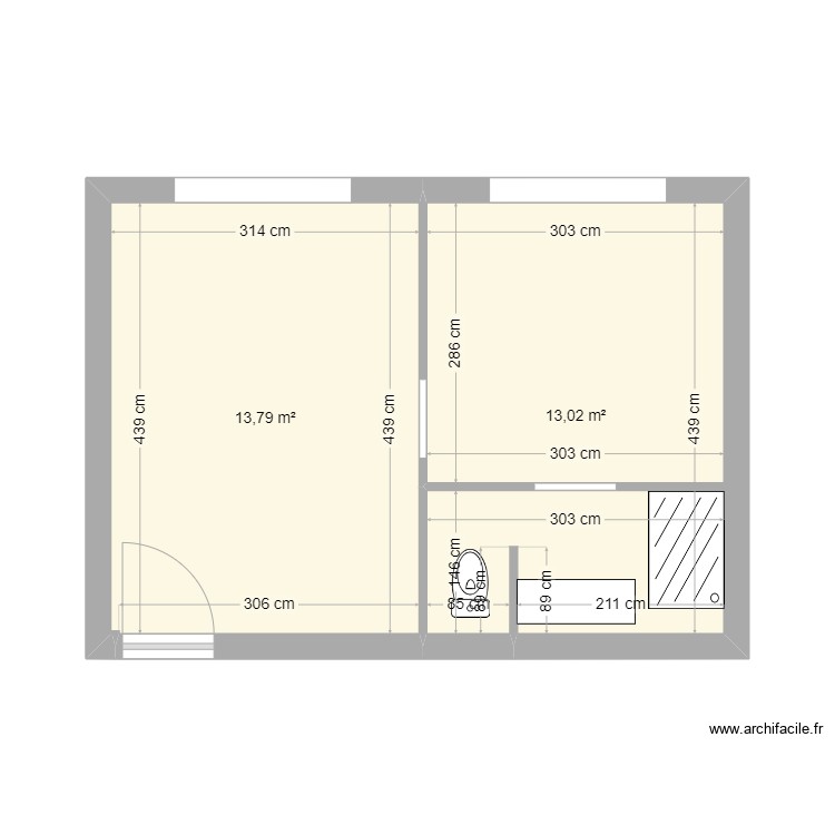 LOT 10 - Plan 2 pièces 27 m2 dessiné par peypey33650