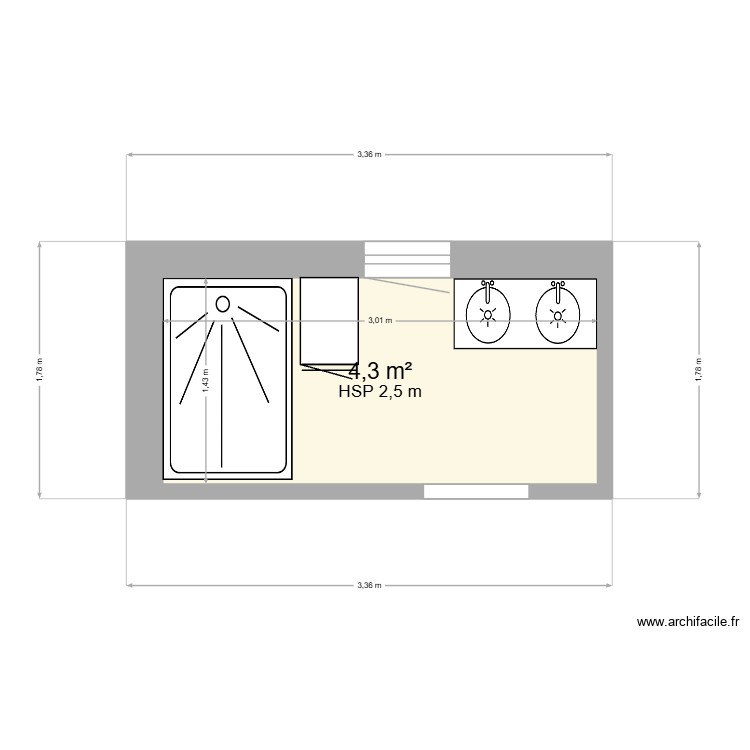 sdb essai. Plan de 0 pièce et 0 m2