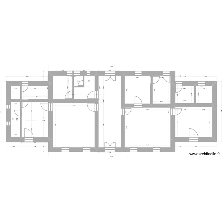 Subles 26-03-31 RDC cloisons + cotations. Plan de 9  et 107 m²