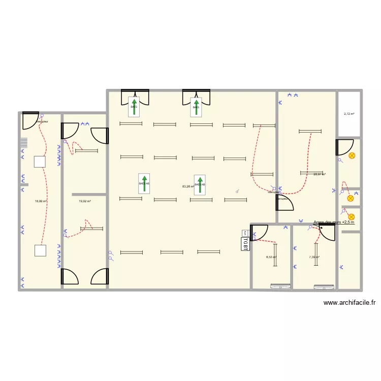 FARAHEI DIRECTION ET REFECTOIRE. Plan de 7 Pièces et 168 m² FARAHEI DIRECTION ET REFECTOIRE. Plan de 7 Pièces et 168 m²