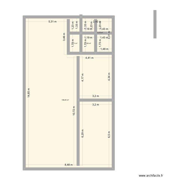 Hyy. Plan de 4 pièces et 116 m2