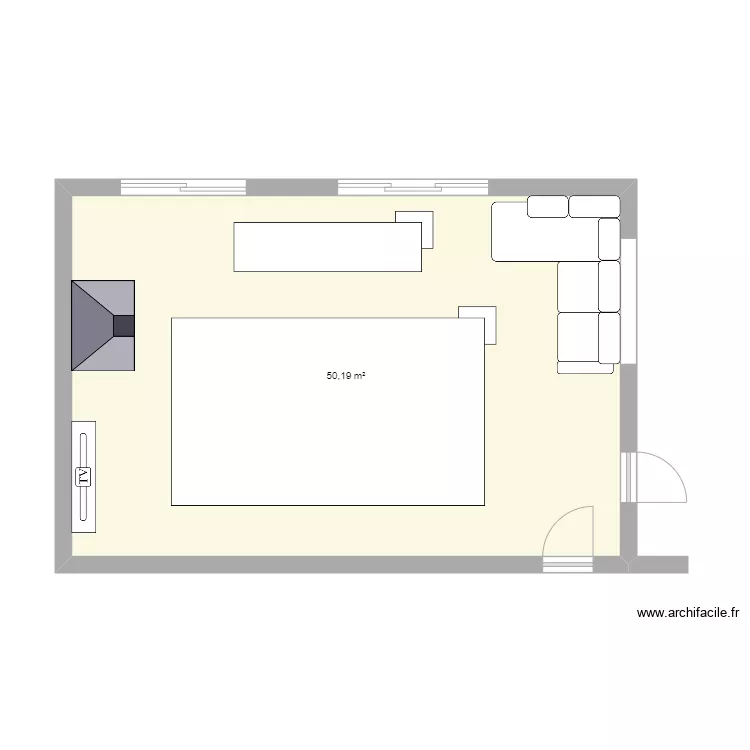 V&eacute;randa sud. Plan de 