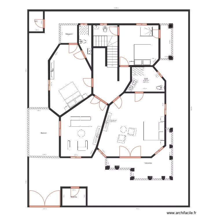 Plateaux R1. Plan de 