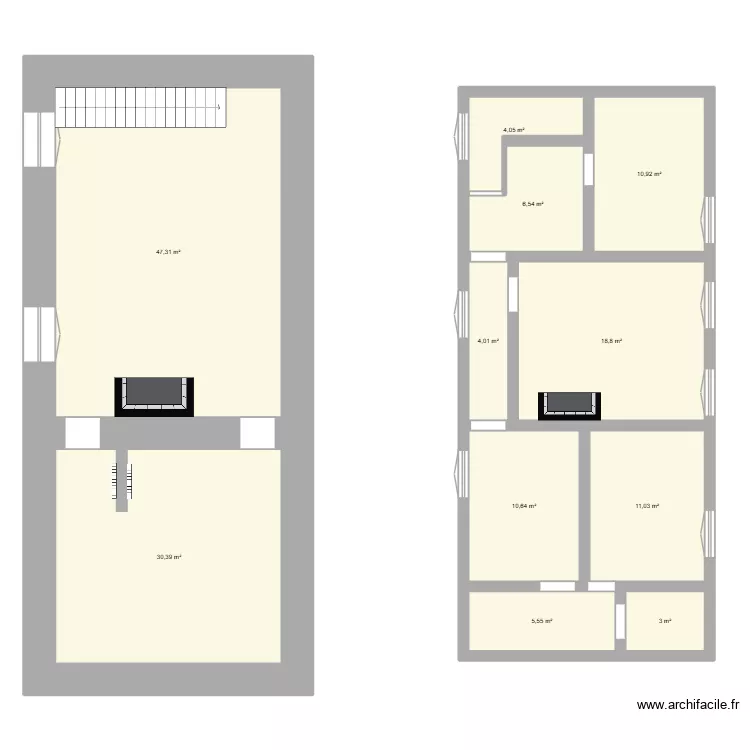 Maison champignon taille reel. Plan de 11  et 152 m²