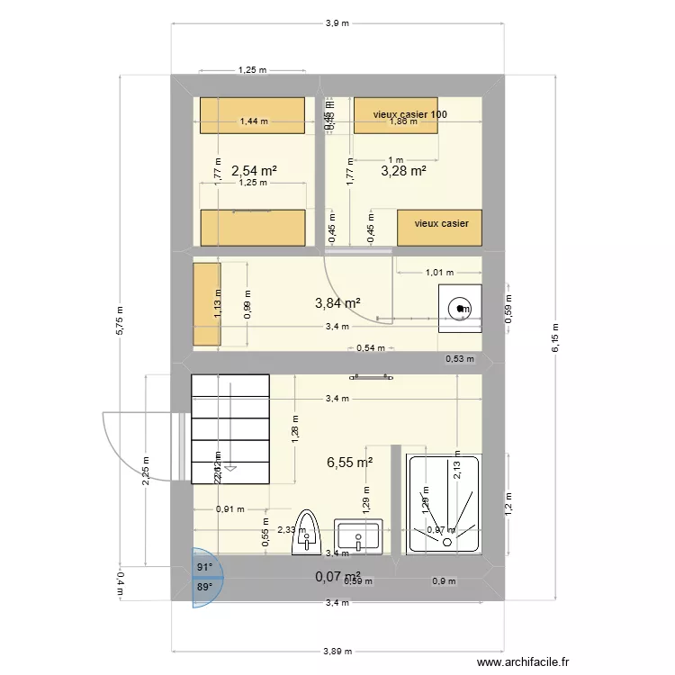 cave. Plan de 5 Pièces et 16 m² cave. Plan de 5 Pièces et 16 m²
