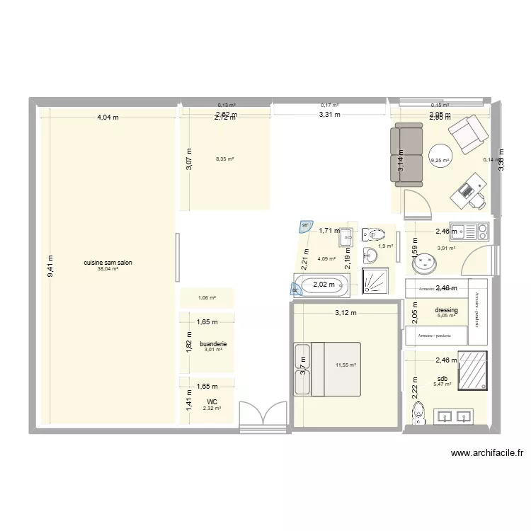maison 14 * 10 soit 128. Plan de 16 Pièces et 95 m² maison 14 * 10 soit 128. Plan de 16 Pièces et 95 m²