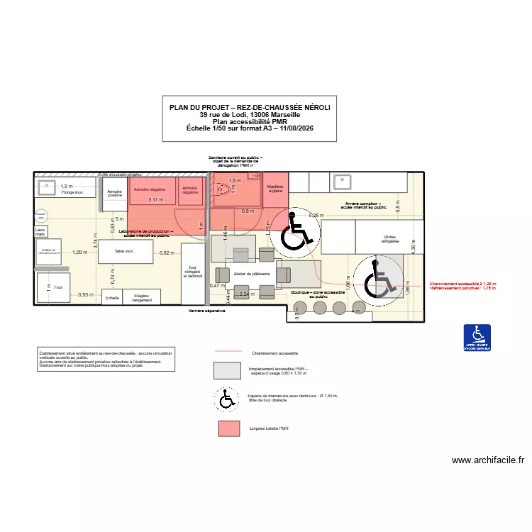Vue dessus neroli - PMR. Plan de 2 et 45 m² Vue dessus neroli - PMR. Plan de 2 et 45 m²
