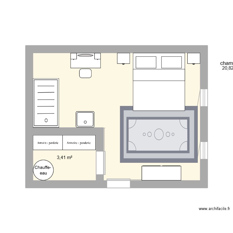 maison mouette. Plan de 2 pièces et 24 m2