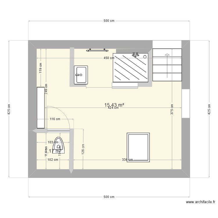 SDB étage. Plan de 0 pièce et 0 m2