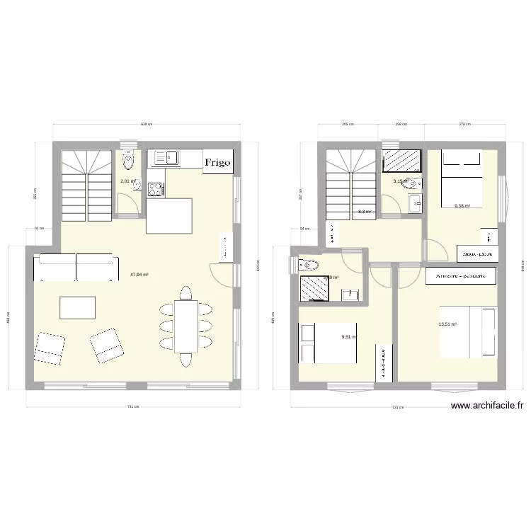 Maison petite . Plan de 