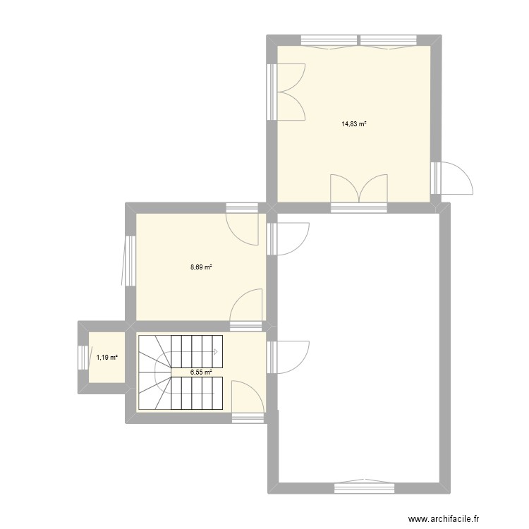 nesle rdc. Plan de 4 pièces et 31 m2