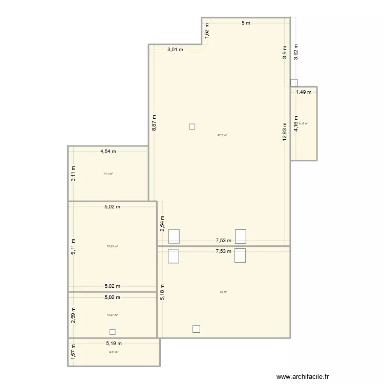 Plan TOURRET Maison 2. Plan de 7  et 204 m²