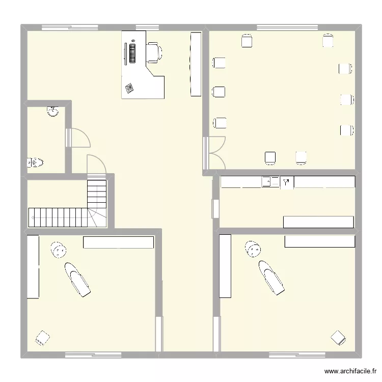 Cabinet. Plan de 5  et 177 m²