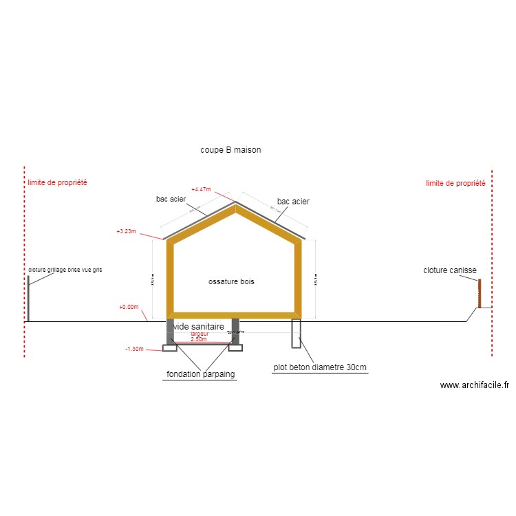 coupe est. Plan de 0 pièce et 0 m2