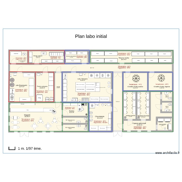 température labo initial . Plan de 0 pièce et 0 m2