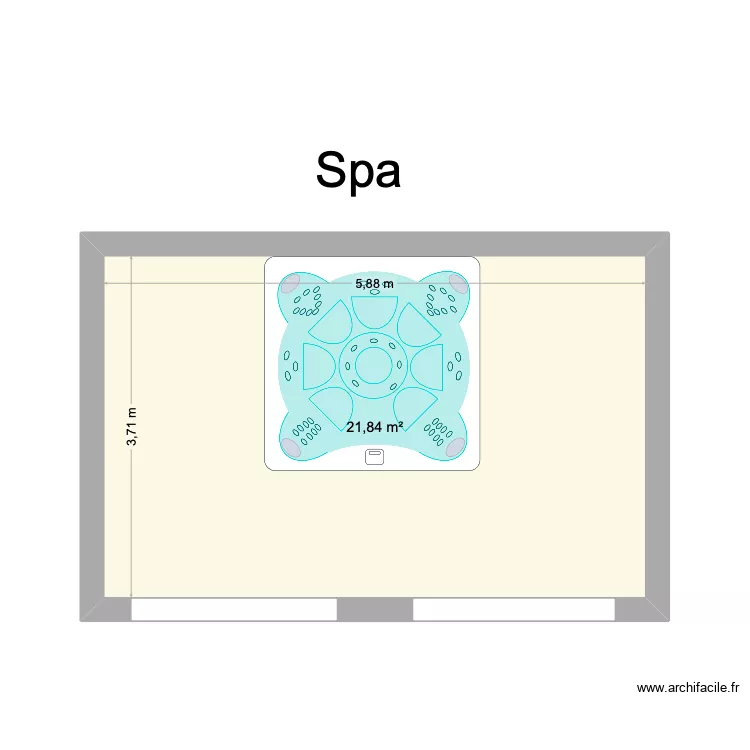 spa. Plan de 1 pièce et 22 m² spa. Plan de 1 pièce et 22 m²