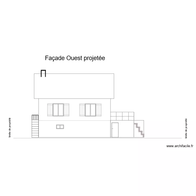 façade ouest. Plan de façade ouest. Plan de