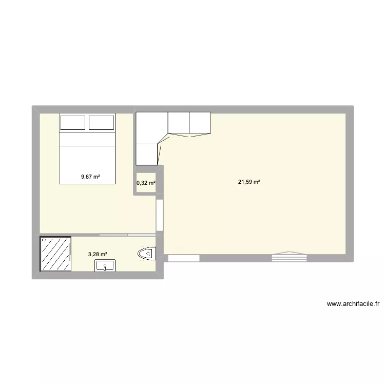 maison zak. Plan de 4  et 35 m²
